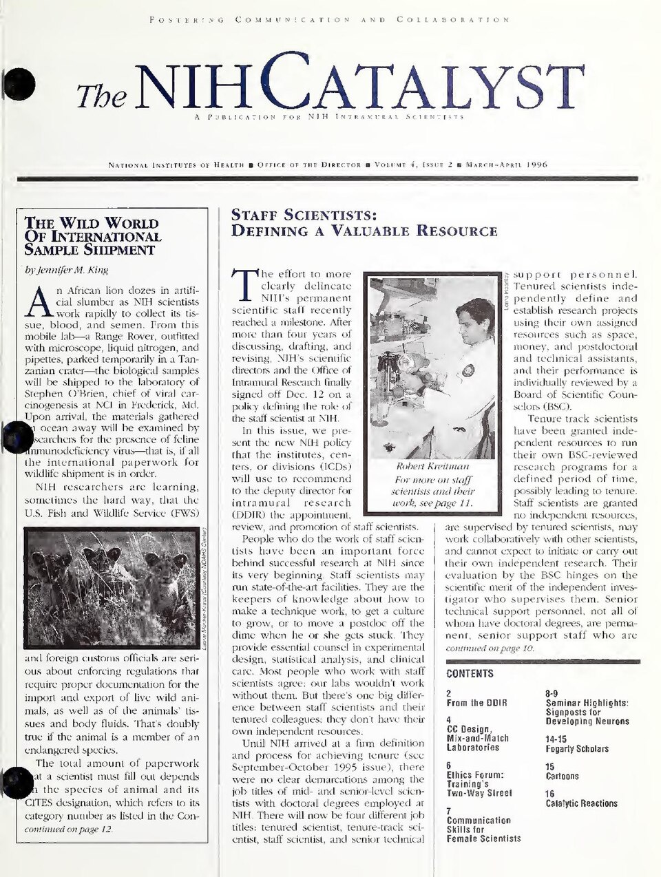 The NIH catalyst - a publication for NIH intramural scientists (IA nihcatalystpubl1996nati 0)